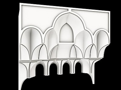 3d现代伊斯兰墙面造型模型
