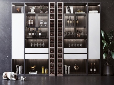 3d现代风格酒柜模型