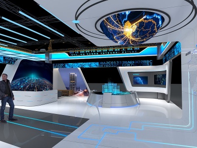 现代科技展厅模型3d模型