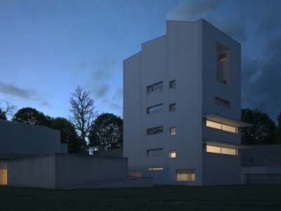 3d现代白色个性建筑模型