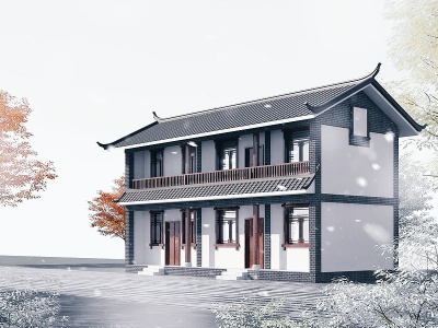 3d中式传统民居模型