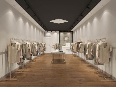 现代商场女装服装店模型3d模型
