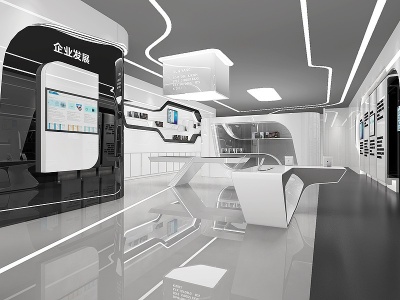 3d后现代科技数字展厅模型