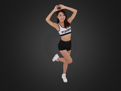 跳舞啦啦队美女模型3d模型