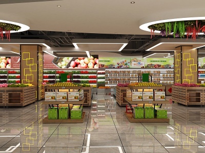 3d现代超市模型