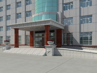 办公楼入口模型3d模型