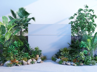 3d现代风格植物景观模型