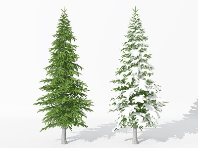 松柏树针叶植物雪景树模型3d模型