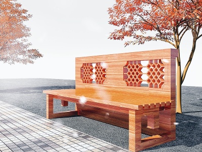 3d现代景观长椅模型