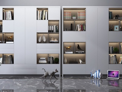 现代书柜模型3d模型