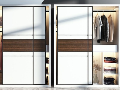 现代衣柜北欧衣柜模型3d模型