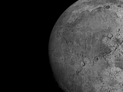 3d中式岩石黑背景月球模型