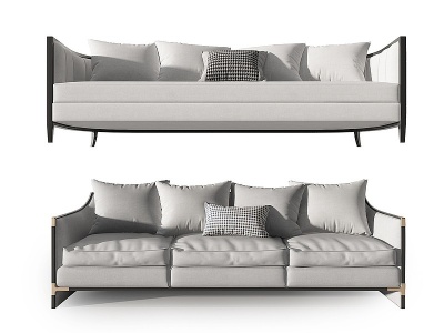 新中式多人沙发模型3d模型