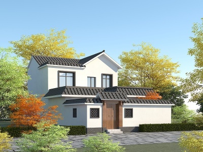 3d中式传统别墅模型