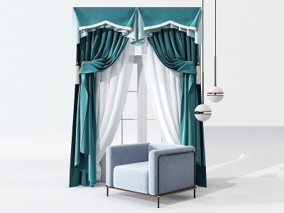 欧式古典窗帘模型3d模型