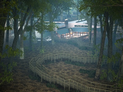 現代景觀樹林模型3d模型