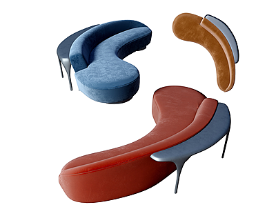 3d现代异形沙发模型
