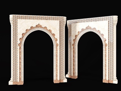 3d现代伊斯兰拱形门洞模型