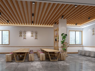 3d新中式陶艺教室模型