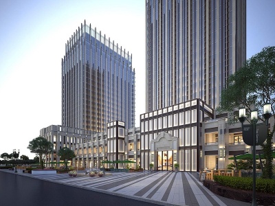 3d新亚洲酒店办公楼模型