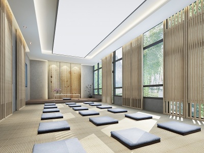 新中式禅修教室模型3d模型