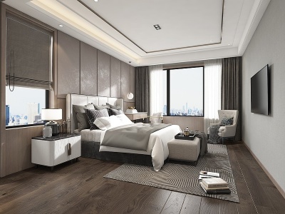 3d现代卧室现代床模型