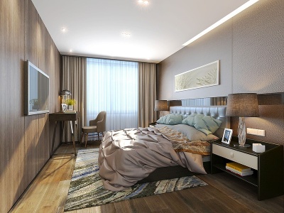 3d北欧卧室模型