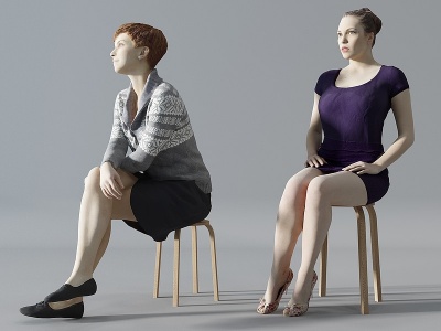 坐着的女人模型3d模型