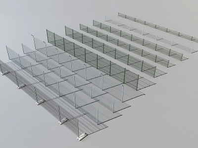 3d铁艺铁丝网围栏护栏模型