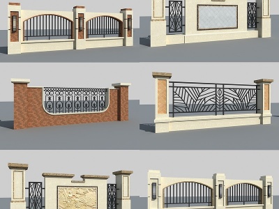 欧式围墙模型3d模型