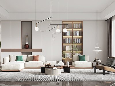 3d现代居家客厅模型