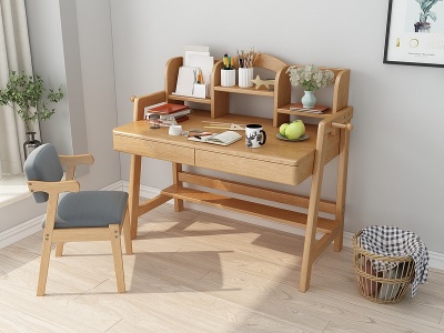 3d北欧书桌椅子模型
