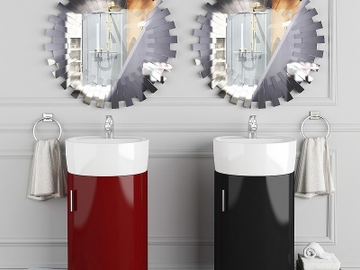 现代浴室柜洗手台模型3d模型