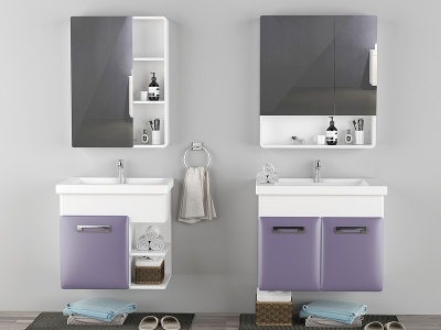 现代浴室柜洗手台模型