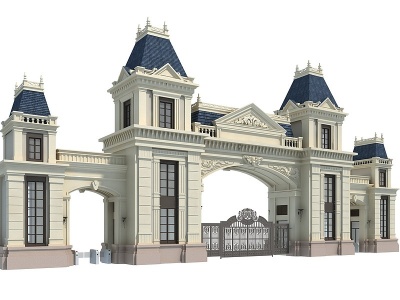 3d歐式大門大門模型