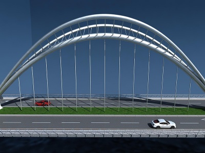 3d现代金属桥模型