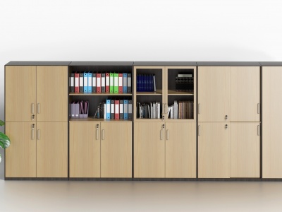 3d现代风格书柜文件柜模型