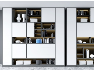 现代装饰柜高柜模型3d模型