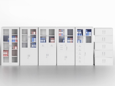 3d现代书柜文件柜模型