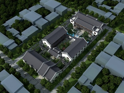 3d中式北京四合院模型