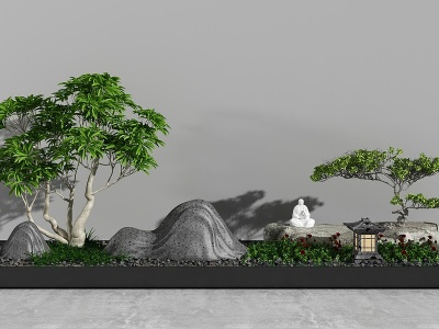 3d新中式園藝小品<font class='myIsRed'>假山</font>景觀模型