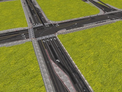 现代道路模块模型3d模型