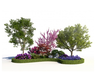 3d现代景观植物园艺小品模型