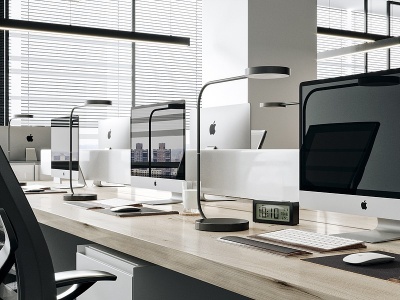 3d现代开放办公室模型