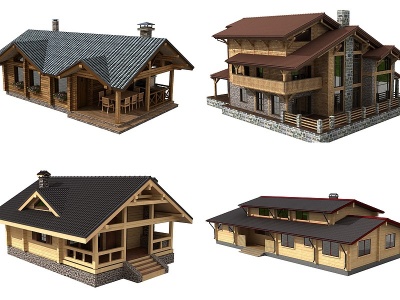 现代独栋别墅模型3d模型