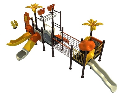 3d现代滑梯儿童设施模型