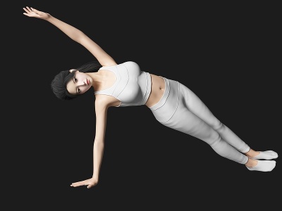 3d瑜伽美女人物模型
