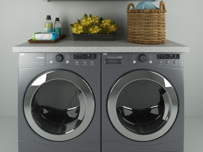 3d现代洗衣机摆件模型