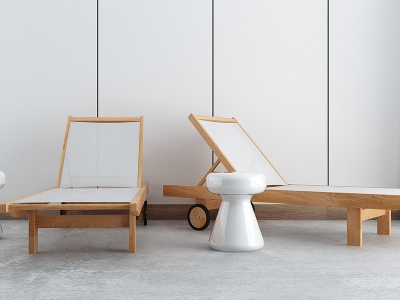 3d新中式庭院休闲藤椅模型