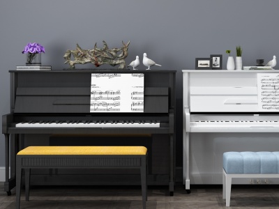 3d现代乐器钢琴琴模型